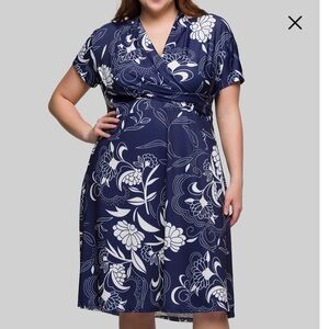 24Seven Floral Wrap Front Knit Midi Dress